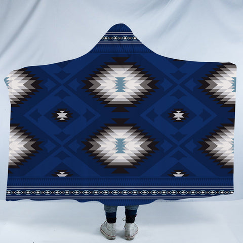 Powwow StoreHDB0072 Pattern Native American Design Hooded Blanket