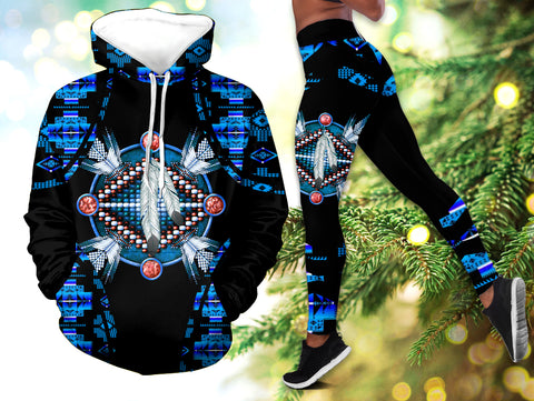 Powwow StoreHLS0074 Pattern Native 3D Hoodie Legging Set