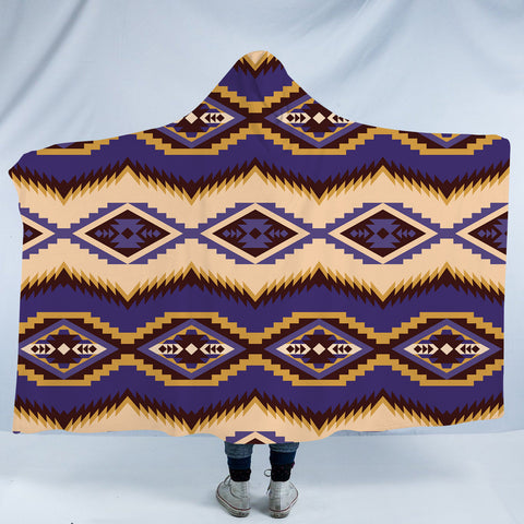 Powwow StoreHDB0073 Pattern Native American Design Hooded Blanket