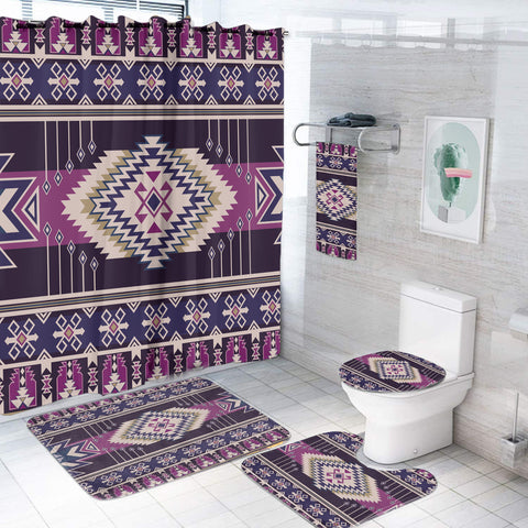Powwow StoreBS000120 Pattern Native American Bathroom Set