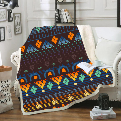 Powwow Store gb nat00582 ethno brown blue blanket