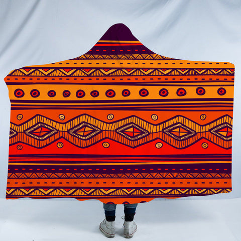 Powwow Store gb nat00576 pattern color orange hooded blanket