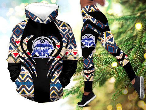 Powwow StoreHLS0080 Pattern Native 3D Hoodie Legging Set