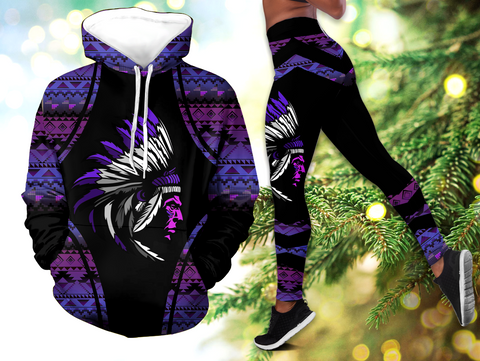 Powwow StoreHLS00281 Pattern Native 3D Hoodie Legging Set
