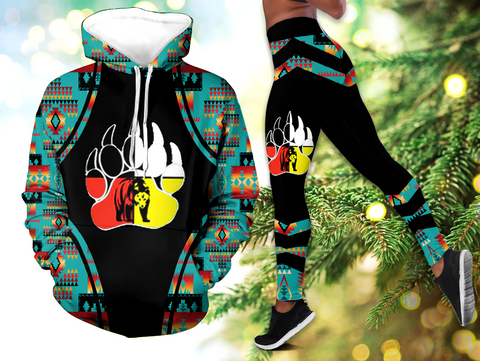 Powwow StoreHLS00283 Pattern Native 3D Hoodie Legging Set