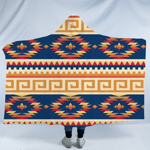 Powwow StoreHDB0077 Pattern Native American Design Hooded Blanket