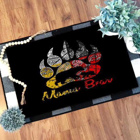 Powwow Store gb nat00085 mama bear native doormat