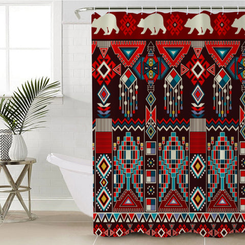 Powwow Store gb nat00588 pattern red and bison shower curtain