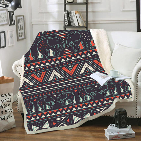 Powwow Store gb nat00586 tribal pattern elephants blanket