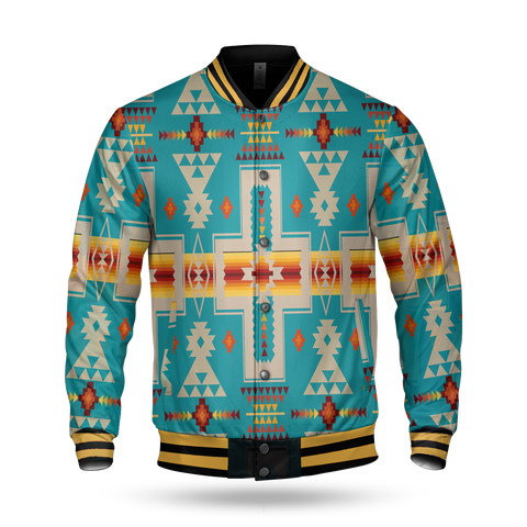 Powwow StoreGBNAT0006205 Tribes Pattern  Baseball Jacket