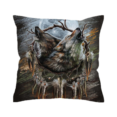Powwow Store howling wolves pillow case dreamcatcher throw cover pillow cover