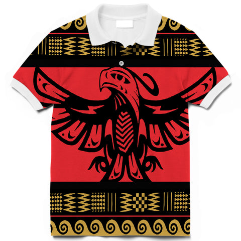 Powwow Store gb nat00048 01 red phoenix native american polo t shirt 3d