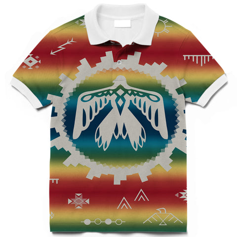 Powwow Store gb nat00077 thunderbird rainbow native american polo t shirt 3d
