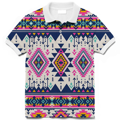 Powwow Store gb nat00316 pink pattern native american polo t shirt 3d
