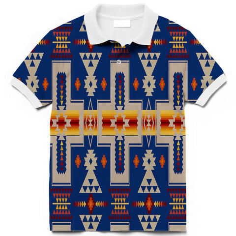 Powwow Store gb nat00062 04 navy tribe design native american polo t shirt 3d