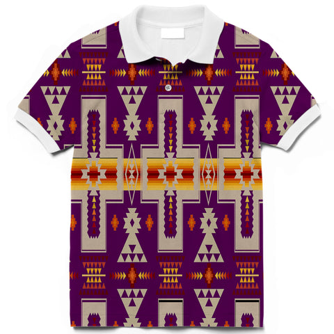 Powwow Store gb nat00062 09 purple tribe design native american polo t shirt 3d