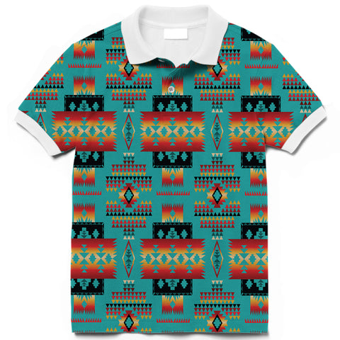 Powwow Store gb nat00046 01 blue native tribes native american polo t shirt 3d
