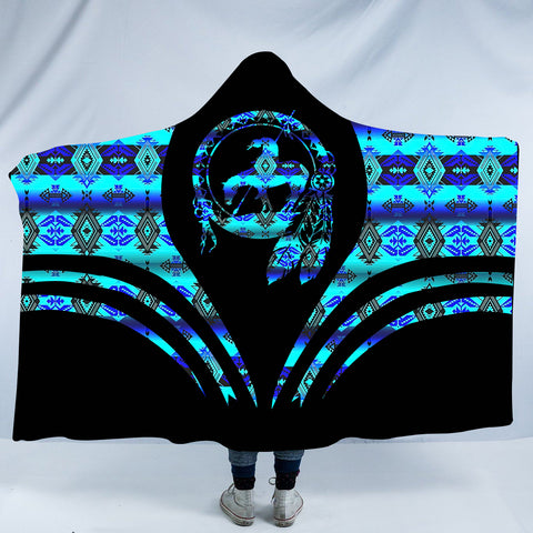 Powwow StoreHDB0078 Pattern Native American Design Hooded Blanket