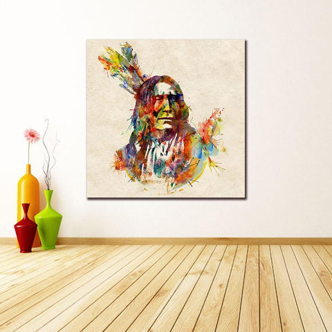 Native Man Oil Painting Native American Canvas - Powwow Store