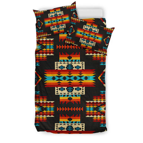 Powwow Store gb nat00402 black pattern native bedding set