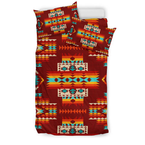 Powwow Store gb nat00402 02 red pattern native bedding set