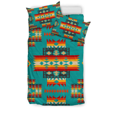 Powwow Store gb nat00402 04 blue pattern native bedding set