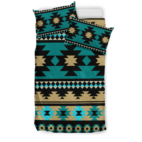 Powwow Store gb nat00509 green ethnic aztec pattern bedding set