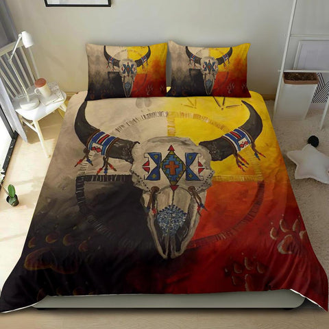 GB-NAT00025 Bison Medicine Wheels Native American Bedding Sets - Powwow Store