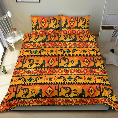 Kokopelli Yellow Native American Bedding Sets - Powwow Store