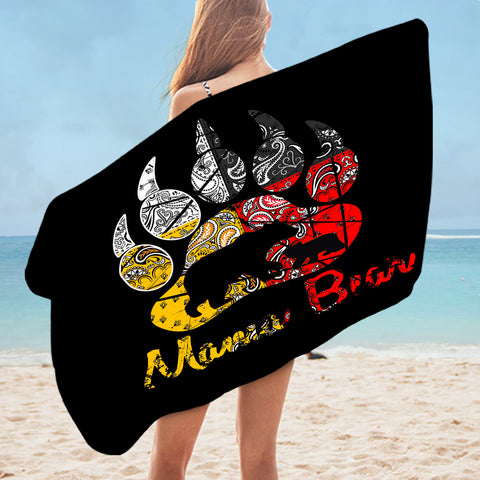 Powwow Store gb nat00085 mama bear native american bath towel