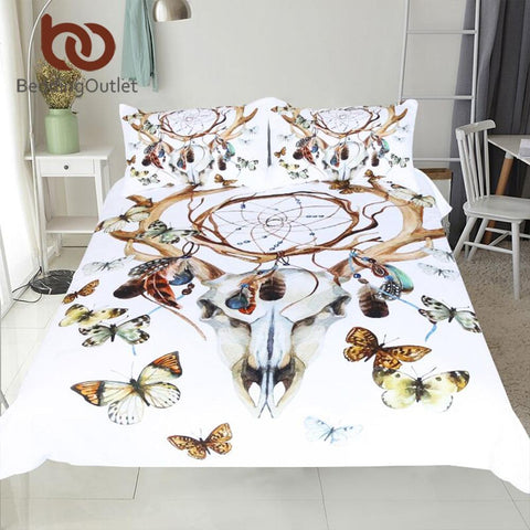 Butterfly Gothic Dreamcatcher Native American  Bedding Set - Powwow Store