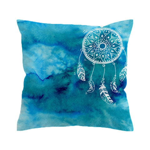 Powwow Store beddingoutlet watercolor cushion cover dreamcatcher pillow case pink and blue throw cover decorative pillow covers for sofa bed cushion cover