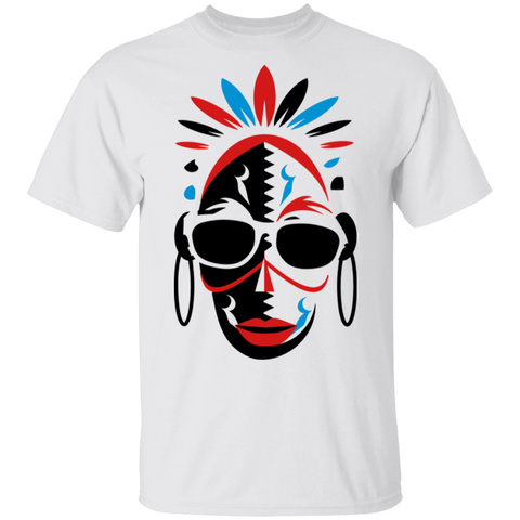 African mask with sunglasses T-Shirt - Powwow Store