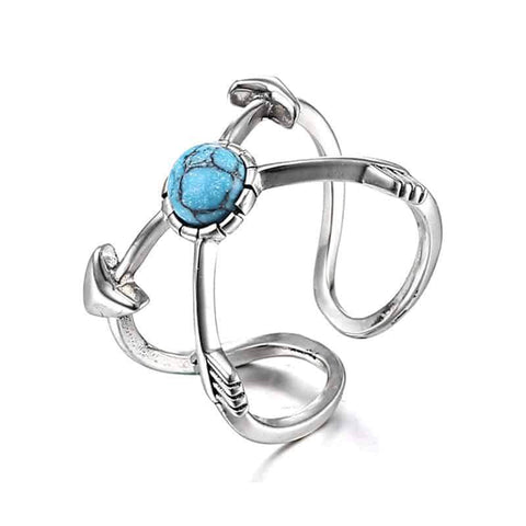 Cuff Rings Blue Stone Arrow Shape Native American Rings - Powwow Store