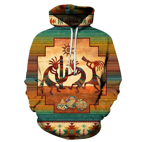 Kokopelli Myth Native American All Over Hoodie - Powwow Store