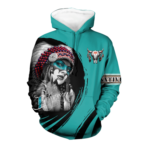 Powwow StoreHD000515 Pattern Native Pride 3D Hoodie