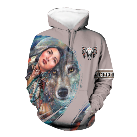 Powwow StoreHD000518 Pattern Native Pride 3D Hoodie