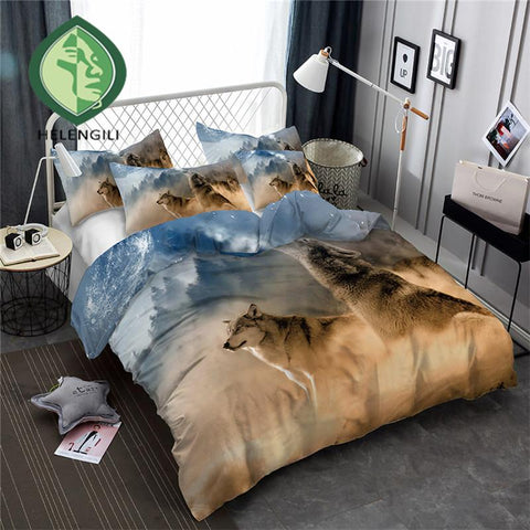 Wolf In The Wild Native American Bedding Set - Powwow Store