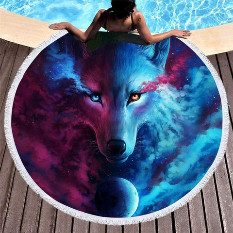 Light And Dark Round Native American Beach Towel - Powwow Store