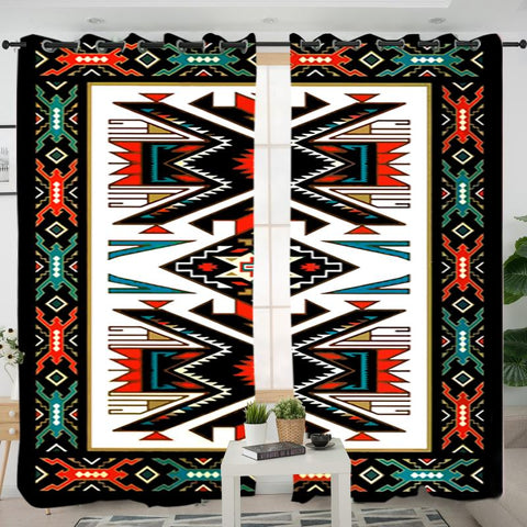 Tribe Colorful Pattern Native American Design Living Room Curtain - Powwow Store