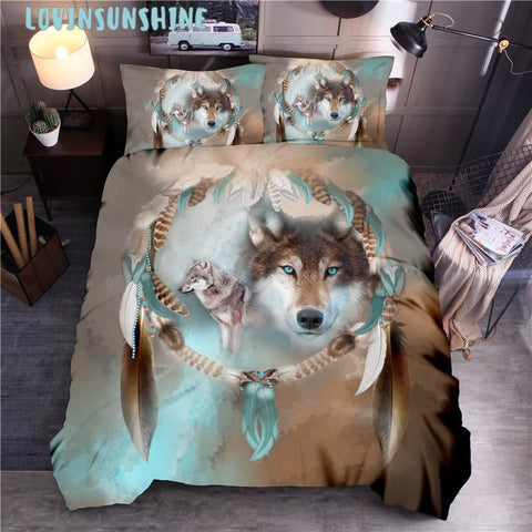Wolf Dreamcatcher Native American Bedding Set no link - Powwow Store