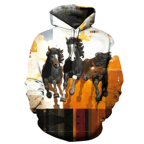 Horse Running Native American All Over Hoodie - Powwow Store