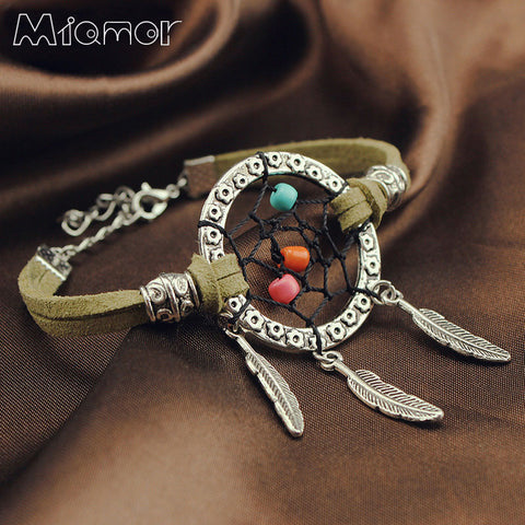 Powwow Store 3 colors handmade dream catcher brown blue black bracelet best