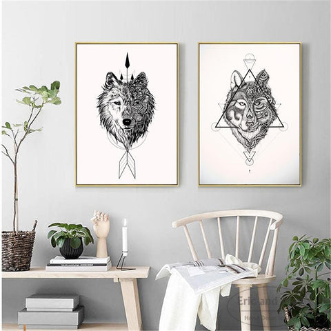 Wolf Dreamcatcher Native American Canvas - Powwow Store
