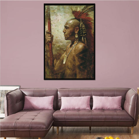 Native Warrior American Canvas F5866 - Powwow Store
