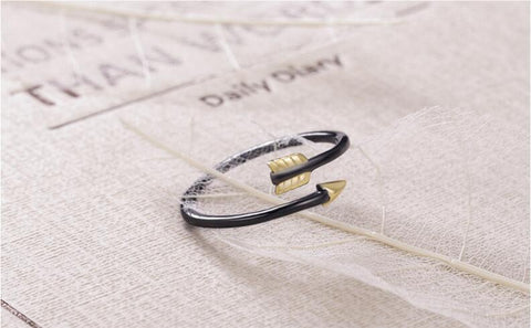 Black Magical Arrow Adjustable Native American Ring - ProudThunderbird