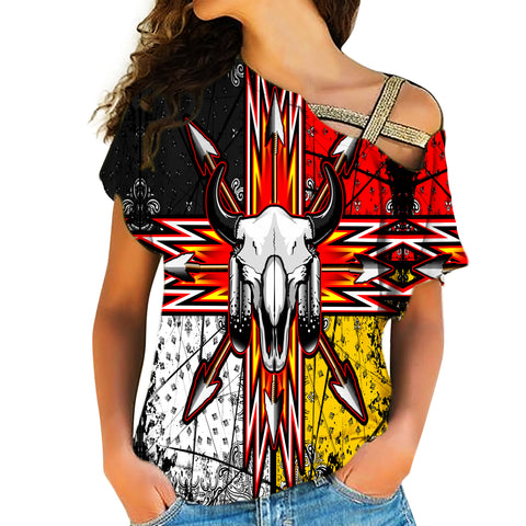Powwow Store copy of native american cross shoulder shirt 1162
