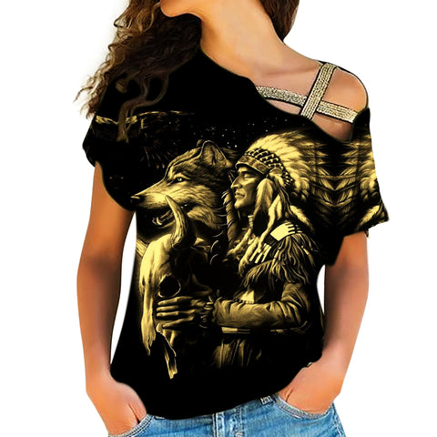 Powwow Store native american cross shoulder shirt 172