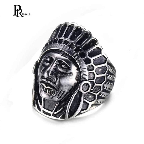 Chief Head Vintage Native American Indian Rings - ProudThunderbird