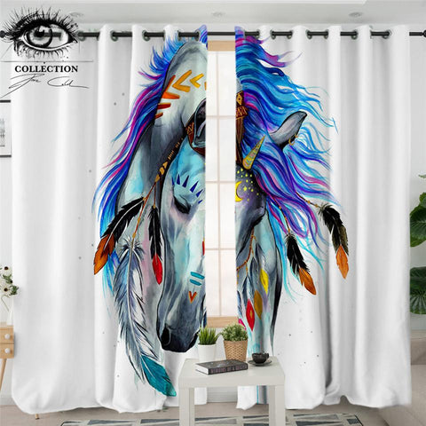 Tribal Horse Native American Pride Living Room Curtain no link - Powwow Store
